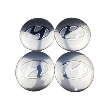 Load image into Gallery viewer, 4pcs 56.5mm Hyundai Logo Black Wheel Centre Stickers