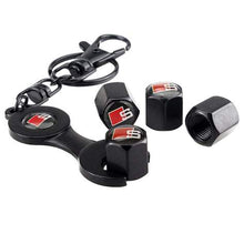 Load image into Gallery viewer, 4pcs Audi S-Line Wheel Tire Valve Caps+Keychain