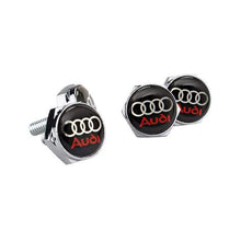Load image into Gallery viewer, 4pcs License Plate Screws for Audi Frame - Black Logo - Silver