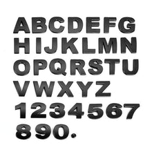 Load image into Gallery viewer, Letters (Alphabet) & Numerals Car Emblem Sticker - Black