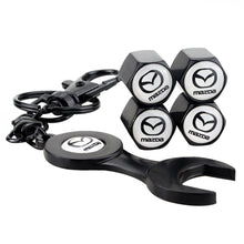 Load image into Gallery viewer, 4pcs Mazda Wheel Tire Valve Caps+Keychain