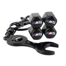 Load image into Gallery viewer, 4pcs BMW Logo Tire Valve Caps+Keychain