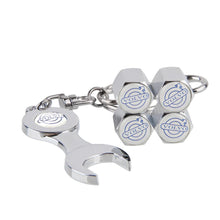 Load image into Gallery viewer, 4pcs Volvo Logo Type1 Silver Wheel Tire Valve Caps+Keychain