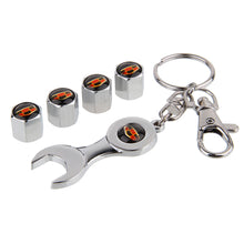 Load image into Gallery viewer, 4pcs Geely Logo Silver Wheel Tire Valve Caps+Keychain