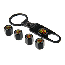 Load image into Gallery viewer, 4pcs Porsche Logo Tire Valve Caps + Keychain
