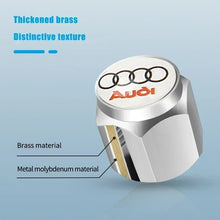 Load image into Gallery viewer, 4pcs Audi Black/White Logo Tire Valve Caps
