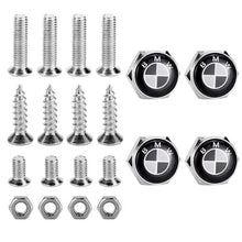 Load image into Gallery viewer, 4pcs License Plate Screws for BMW Frame - Black Logo
