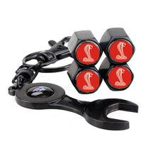 Load image into Gallery viewer, for ford Tire Valve Vaps + Mini Wrench KeyChain
