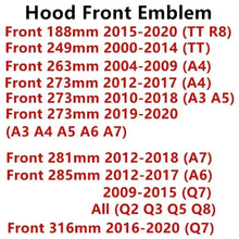 Load image into Gallery viewer, ABS Car Front Grille Bonnet Emblem for Audi A3 A4 A4L A5 A6 A6L A7 Q2L Q3 Q5 Supercar Q7 Q8 TT S4 S5 S6 S7 R8 Rear Trunk Badge

