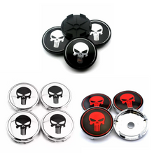 Load image into Gallery viewer, 4pcs 60mm Punisher Skull Wheel Center Caps
