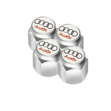 Load image into Gallery viewer, 4pcs Audi Black/White Logo Tire Valve Caps
