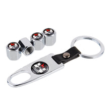 Load image into Gallery viewer, 4pcs Tire Valve Caps for Volkswagen R Line+Keychain- Silver, Black

