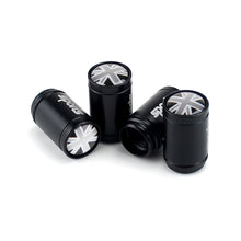 Load image into Gallery viewer, 4pcs Black British Flag Logo Tire Valve Caps
