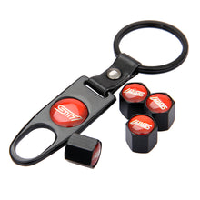 Load image into Gallery viewer, 4pcs STI Logo Tire Valve Caps + Keychain for Subaru
