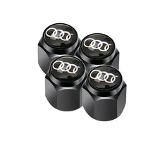 Load image into Gallery viewer, 4pcs Audi Black/White Logo Tire Valve Caps
