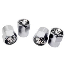 Load image into Gallery viewer, 4pcs Skull White Logo Tire Valve Caps
