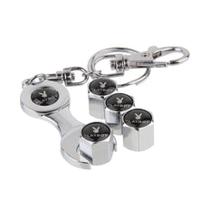 Load image into Gallery viewer, 4pcs Playboy Silver Wheel Tire Valve Caps+Keychain
