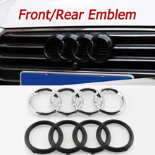 Load image into Gallery viewer, ABS Car Front Grille Bonnet Emblem for Audi A3 A4 A4L A5 A6 A6L A7 Q2L Q3 Q5 Supercar Q7 Q8 TT S4 S5 S6 S7 R8 Rear Trunk Badge
