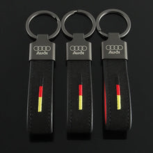 Load image into Gallery viewer, Audi Logo Leather Keychain
