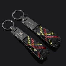 Load image into Gallery viewer, Mercedes-Benz Logo Leather Keychain
