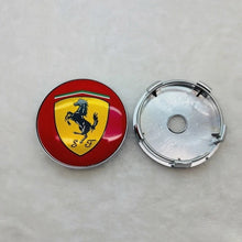 Load image into Gallery viewer, 4pcs 60mm Ferrari Wheel Hub Center Caps
