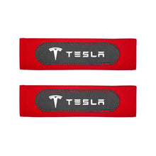 Load image into Gallery viewer, 2pcs Tesla Seat Belt Pads Red Black

