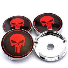 Load image into Gallery viewer, 4pcs 60mm Punisher Skull Wheel Center Caps
