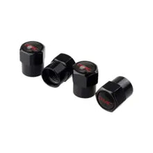 Load image into Gallery viewer, 4pcs GMS Red Logo Tire Valve Caps - Black Red
