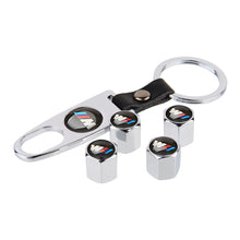 Load image into Gallery viewer, 4pcs M Power Wheel Tire Valve Caps + Keychain for BMW
