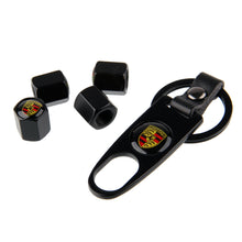 Load image into Gallery viewer, 4pcs Porsche Logo Tire Valve Caps + Keychain

