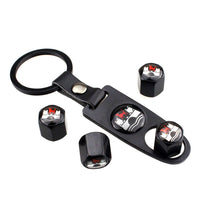 Load image into Gallery viewer, 4pcs Tire Valve Caps for Volkswagen R Line+Keychain- Silver, Black

