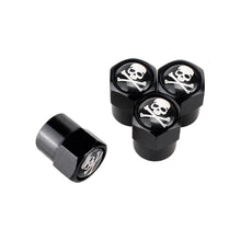 Load image into Gallery viewer, 4pcs Skull White Logo Tire Valve Caps
