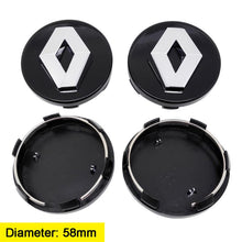 Load image into Gallery viewer, 58mm 57mm Car Wheel Center Hub Caps Covers Emblem for Renault Clio 4 Megane 2 3 Laguna Duster Captur Fluence Kadjar Espace
