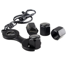 Load image into Gallery viewer, 4pcs Mercedes-Benz Lorinser Black Wheel Tire Valve Caps+Keychain
