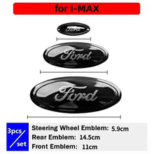 Load image into Gallery viewer, 3pcs Car Front Head Emblem Rear Trunk Sticker Steering Wheel Decoration For Ford Focus Kuga Edge Everest--New
