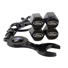 Load image into Gallery viewer, for ford Tire Valve Vaps + Mini Wrench KeyChain

