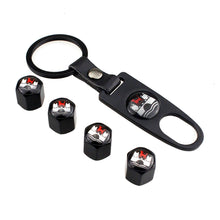 Load image into Gallery viewer, 4pcs Tire Valve Caps for Volkswagen R Line+Keychain- Silver, Black
