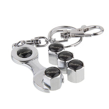 Load image into Gallery viewer, 4pcs Mercedes-Benz Lorinser Black Wheel Tire Valve Caps+Keychain
