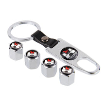 Load image into Gallery viewer, 4pcs Tire Valve Caps for Volkswagen R Line+Keychain- Silver, Black
