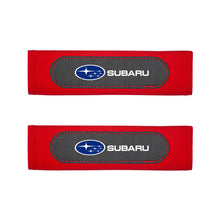 Load image into Gallery viewer, 2pcs Subaru Seat Belt Pads Red Black
