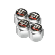 Load image into Gallery viewer, 4pcs Audi Black/White Logo Tire Valve Caps
