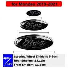 Load image into Gallery viewer, 3pcs/Set Front Emblem Rear Sticker Steering Wheel Decal For Edge Escape ST Line Explorer Territory Mondeo TAURUS Escort
