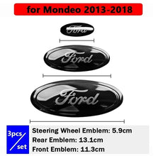 Load image into Gallery viewer, 3pcs/Set Front Emblem Rear Sticker Steering Wheel Decal For Edge Escape ST Line Explorer Territory Mondeo TAURUS Escort
