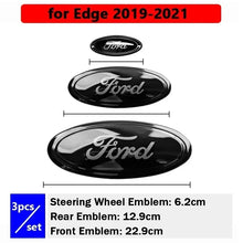 Load image into Gallery viewer, 3pcs/Set Front Emblem Rear Sticker Steering Wheel Decal For Edge Escape ST Line Explorer Territory Mondeo TAURUS Escort
