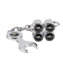Load image into Gallery viewer, for ford Tire Valve Vaps + Mini Wrench KeyChain
