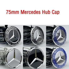 Load image into Gallery viewer, 75mm Mercedes-Benz Wheel Center Hub Aluminum Stickers (Set of 4)
