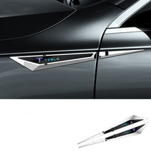 Load image into Gallery viewer, 2pcs Tesla Fender Emblem- white/laser
