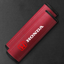 Load image into Gallery viewer, 2pcs Honda Logo Leather Seat Belt Pads
