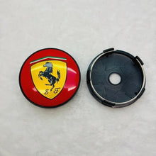 Load image into Gallery viewer, 4pcs 60mm Ferrari Wheel Hub Center Caps
