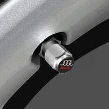 Load image into Gallery viewer, 4pcs Audi Black/White Logo Tire Valve Caps

